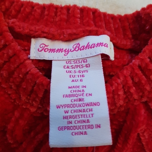 Tommy Bahama girls size 5/6 red plush pullover sweater NWT - Picture 5 of 5
